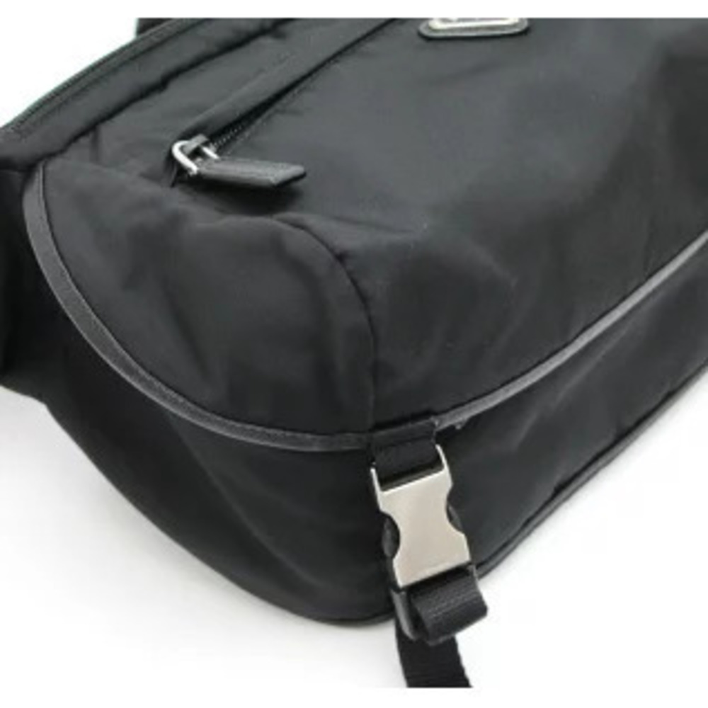 Prada Triangle Logo Saffiano Leather Shoulder Bag Multi Black - Picture 6 of 6